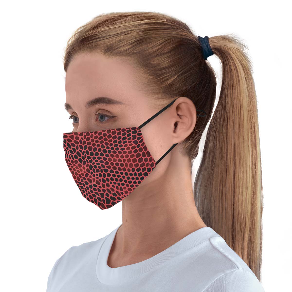 Pink Reptile Design Face Cover