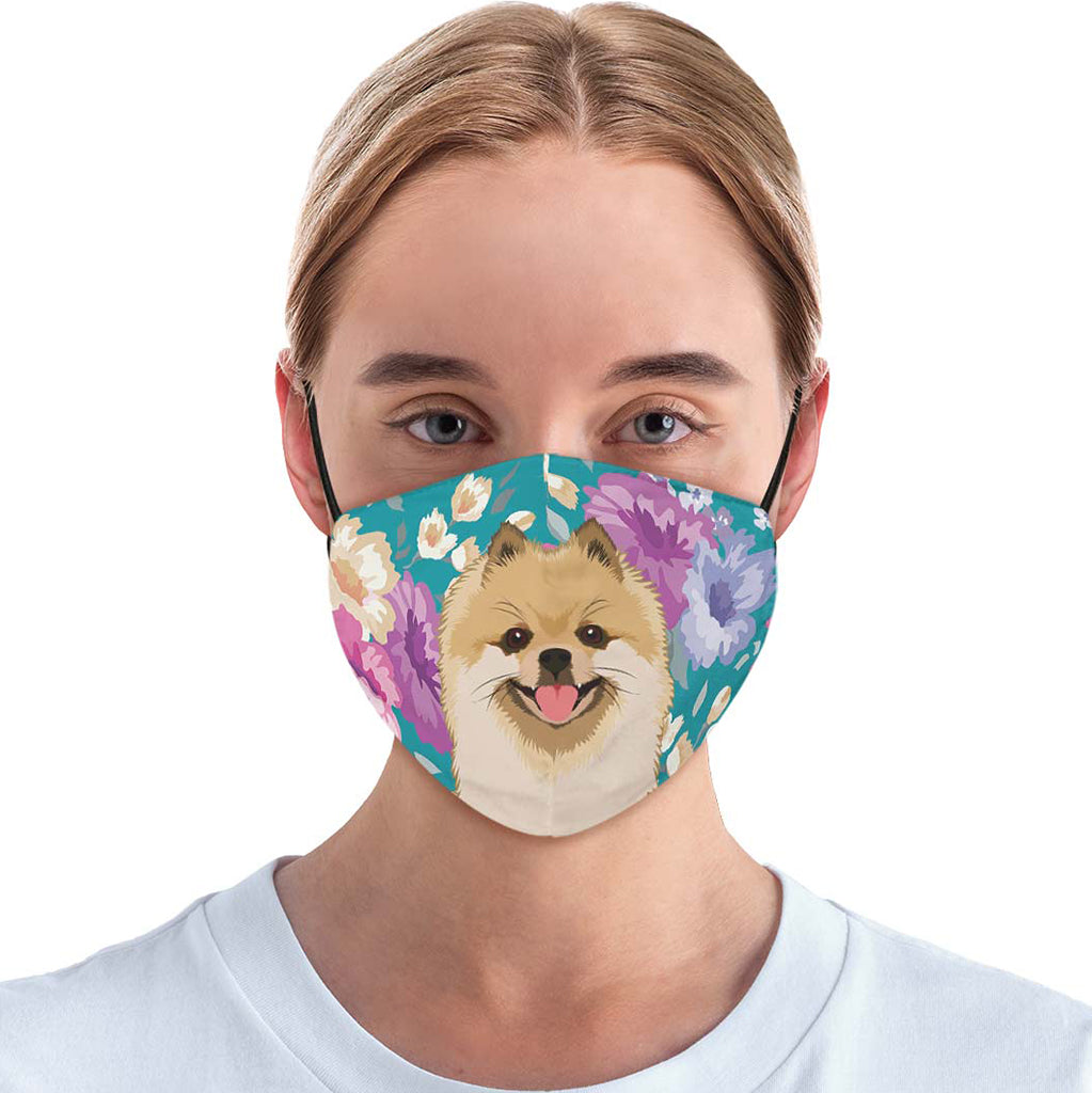 Pomeranian Dog Portrait Face Cover