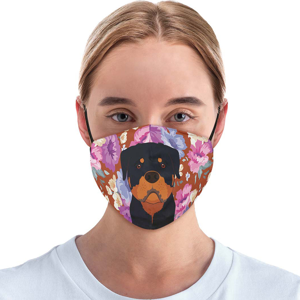 Rottweiler Dog Portrait Face Cover