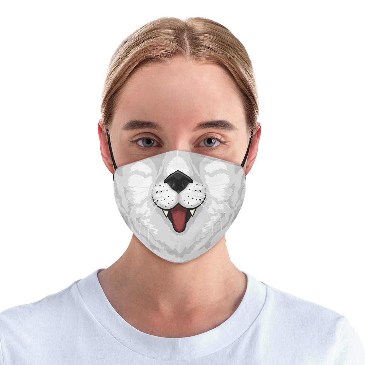 White Cat Face Cover