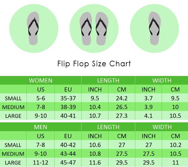 Flip flop size cheap