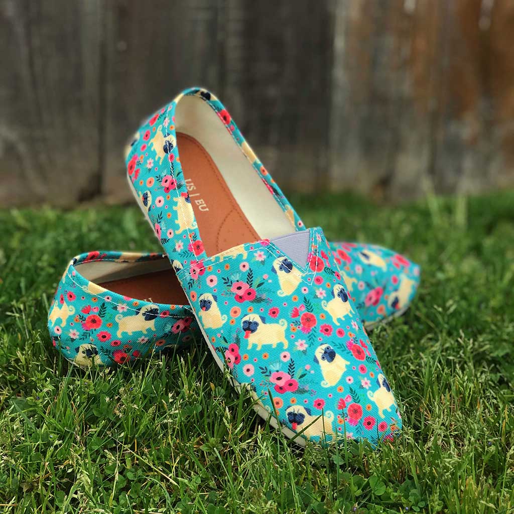Pug Flower Casual Shoes