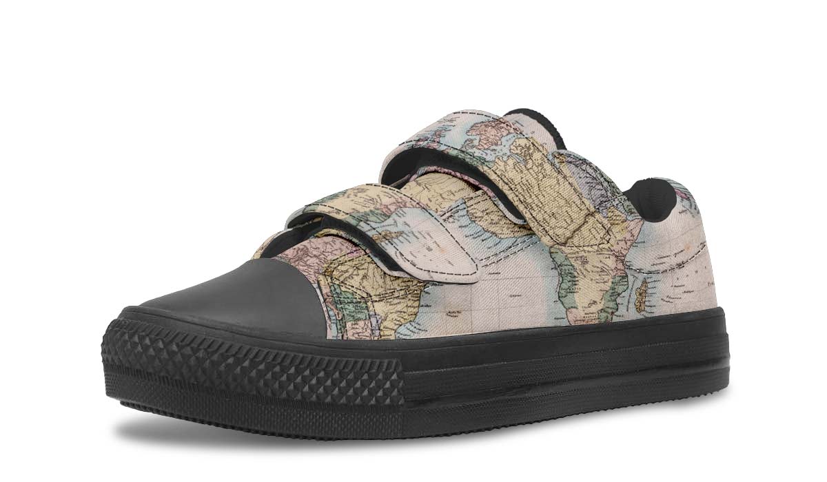 Vintage Geography Globe Kids Lowtops