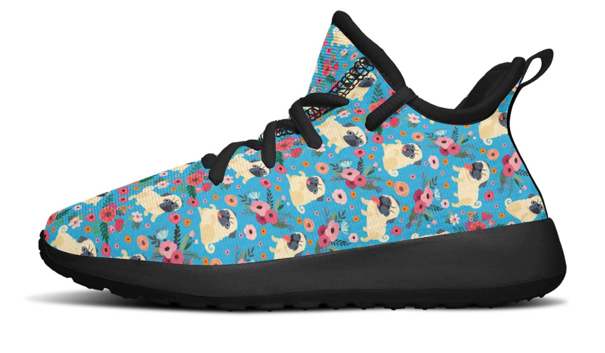 Pug Flower Kids Sneakers