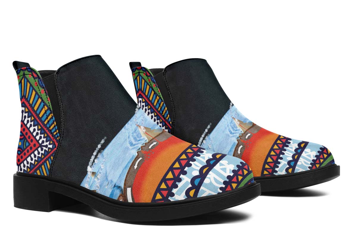 Abstract Tectonic Plates Neat Vibe Boots