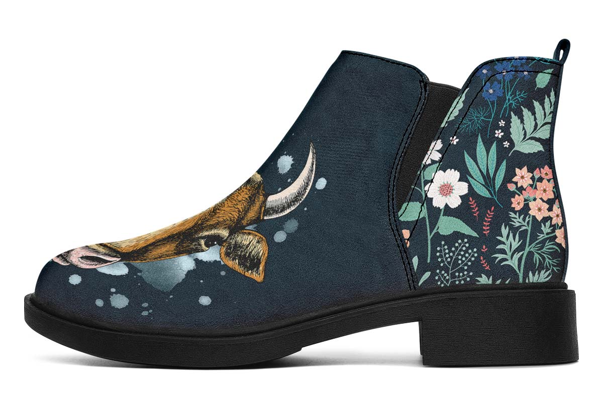 Blue Floral Cow Neat Vibe Boots