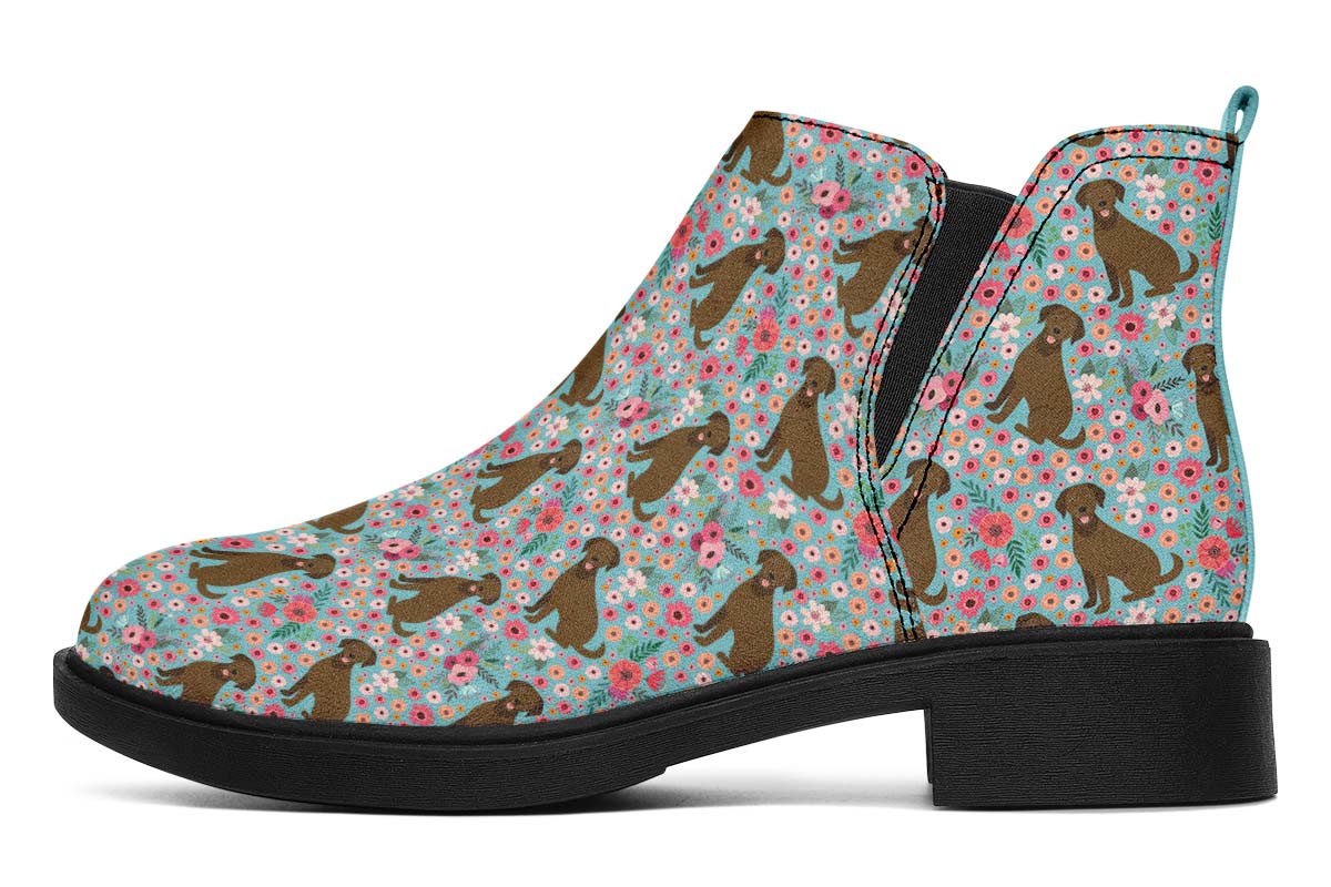 Chocolate Labrador Flower Neat Vibe Boots