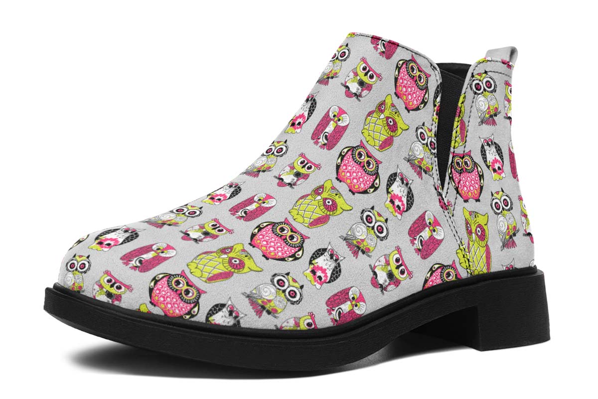 Colorful Owl Pattern Neat Vibe Boots