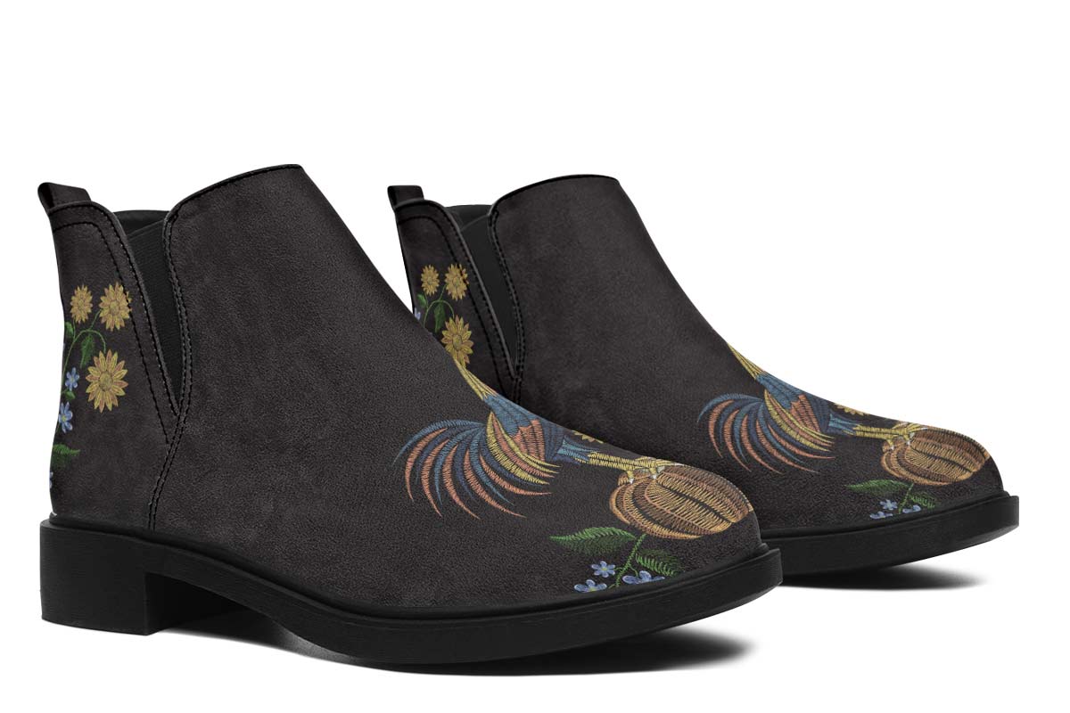 Embroidery Chicken Neat Vibe Boots