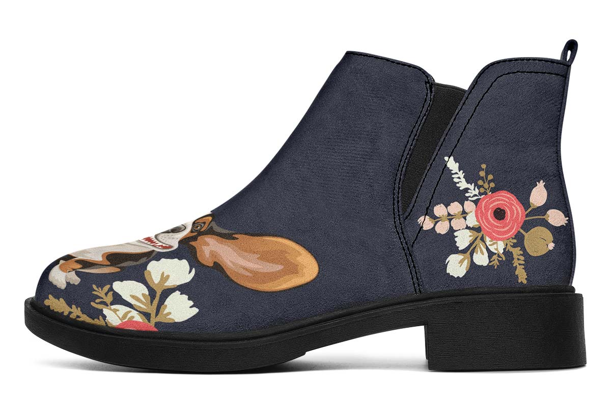 Floral Basset Hound Neat Vibe Boots