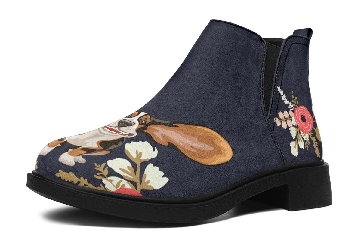 Floral Basset Hound Neat Vibe Boots