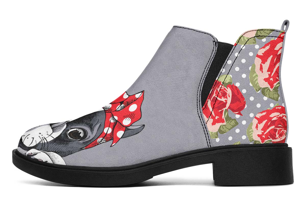 Floral Boston Terrier Neat Vibe Boots