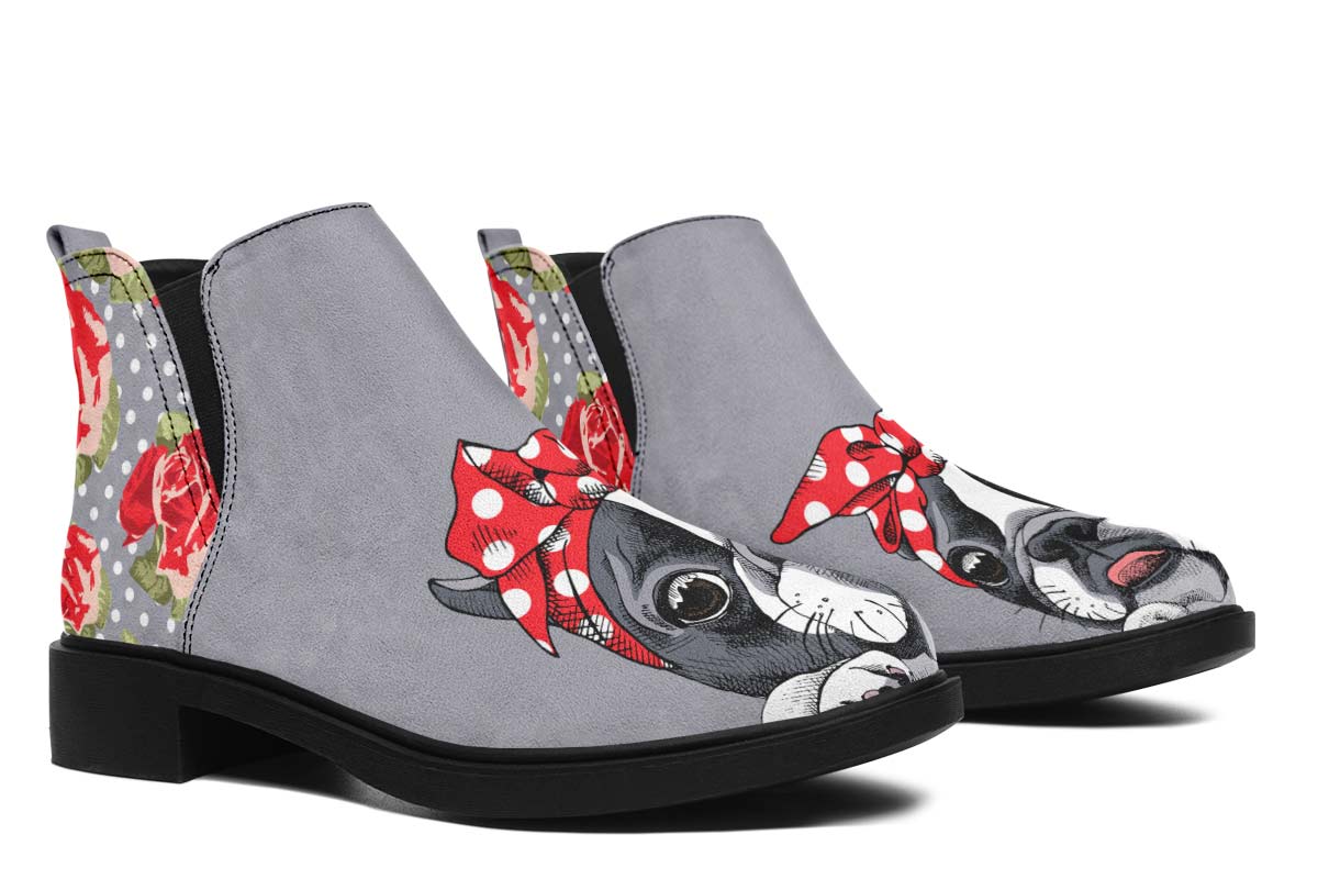 Floral Boston Terrier Neat Vibe Boots