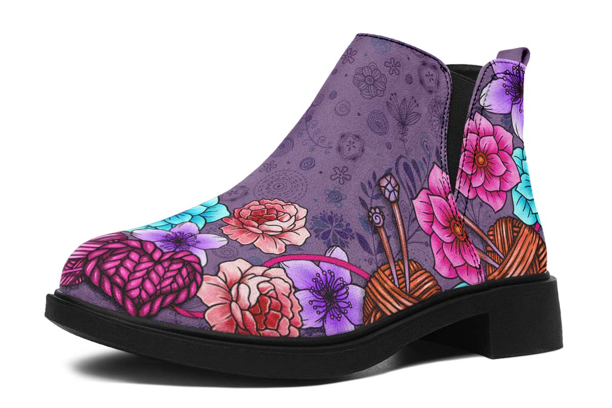 Floral Knitting Neat Vibe Boots