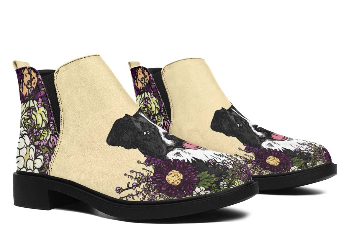 Illustrated Border Collie Neat Vibe Boots