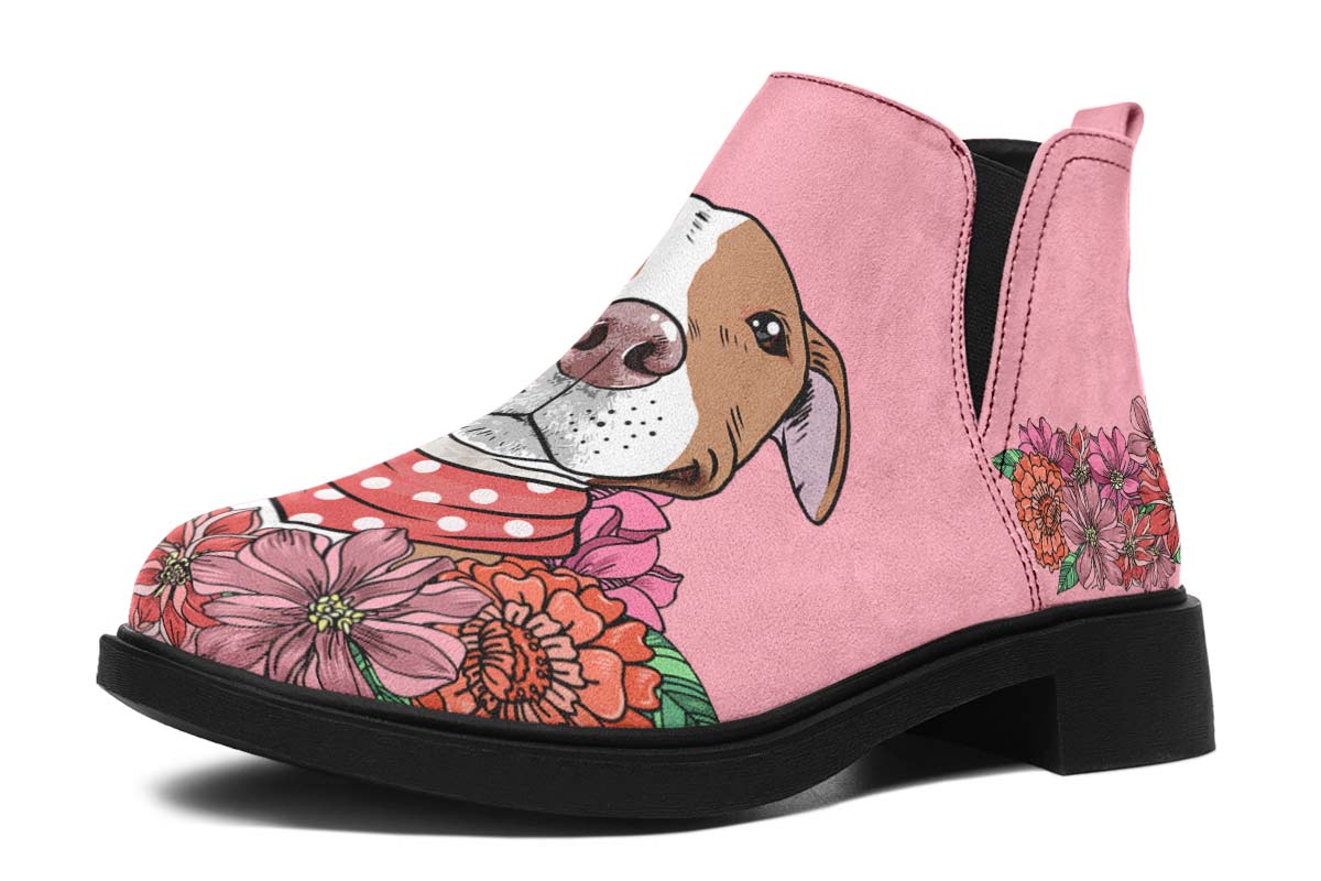 Illustrated Brown Pit Bull Neat Vibe Boots