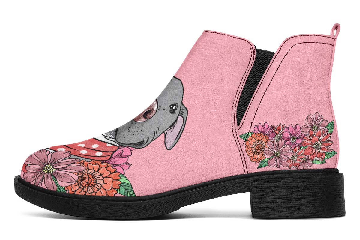 Illustrated Grey Pit Bull Neat Vibe Boots
