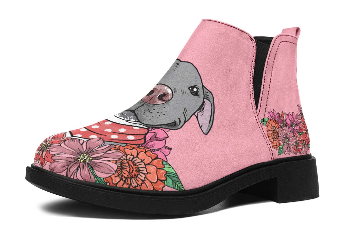 Illustrated Grey Pit Bull Neat Vibe Boots