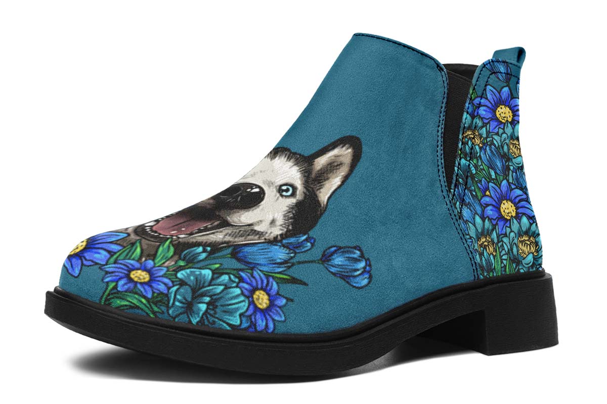 Illustrated Siberian Husky Neat Vibe Boots