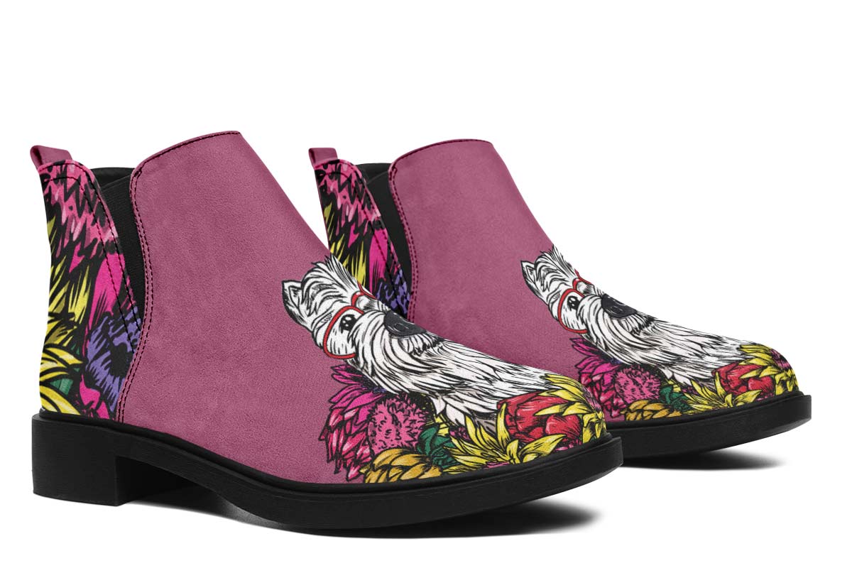 Illustrated Westie Neat Vibe Boots