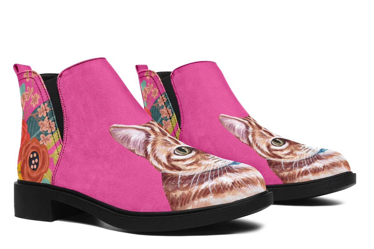 Joyful Tabby Cat Neat Vibe Boots