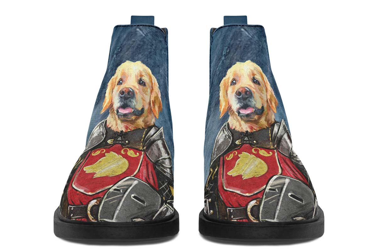 Medieval Golden Retriever Portrait Neat Vibe Boots