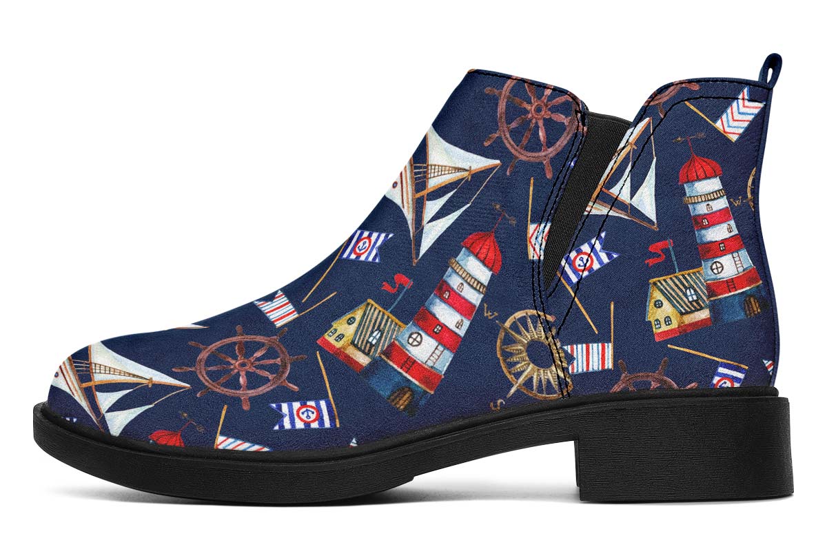 Nautical Pattern Neat Vibe Boots