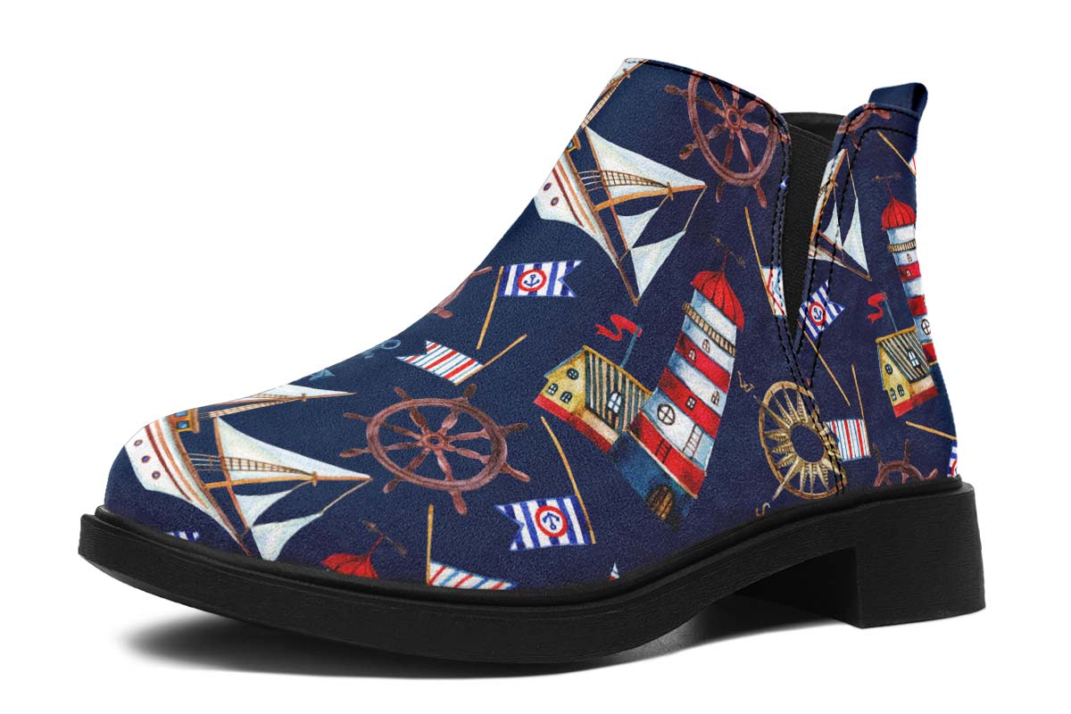 Nautical Pattern Neat Vibe Boots