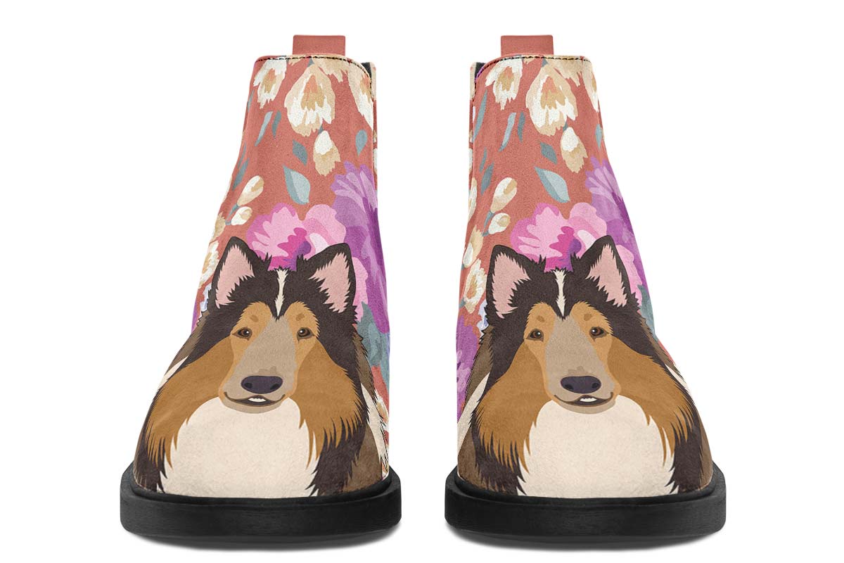 Rough Collie Dog Portrait Neat Vibe Boots