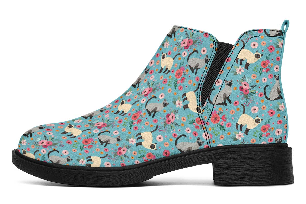 Siamese Cat Flower Neat Vibe Boots