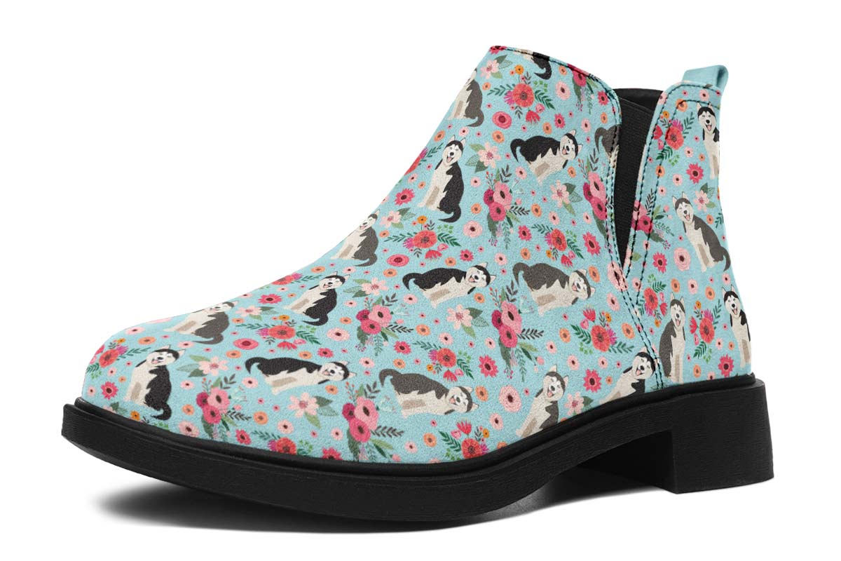 Siberian Husky Flower Neat Vibe Boots