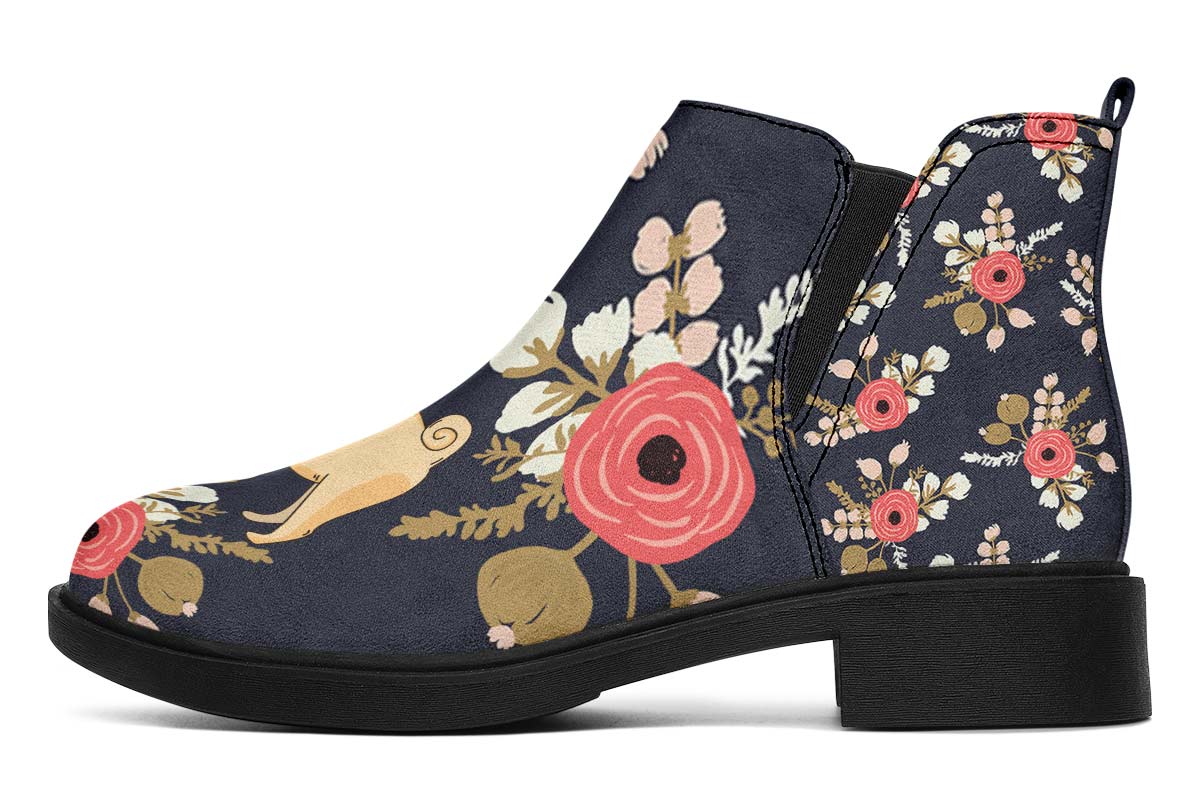 Silly Floral Pug Neat Vibe Boots