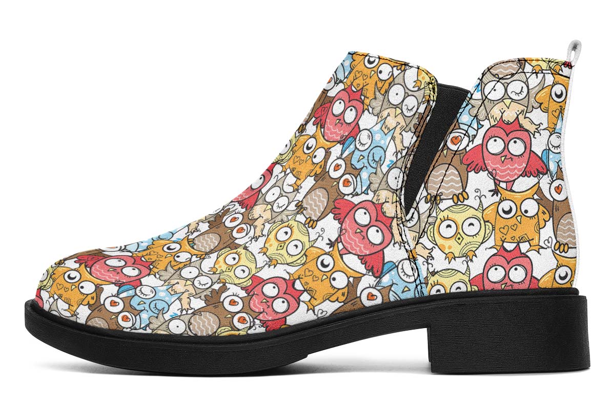 Silly Owl Pattern Neat Vibe Boots