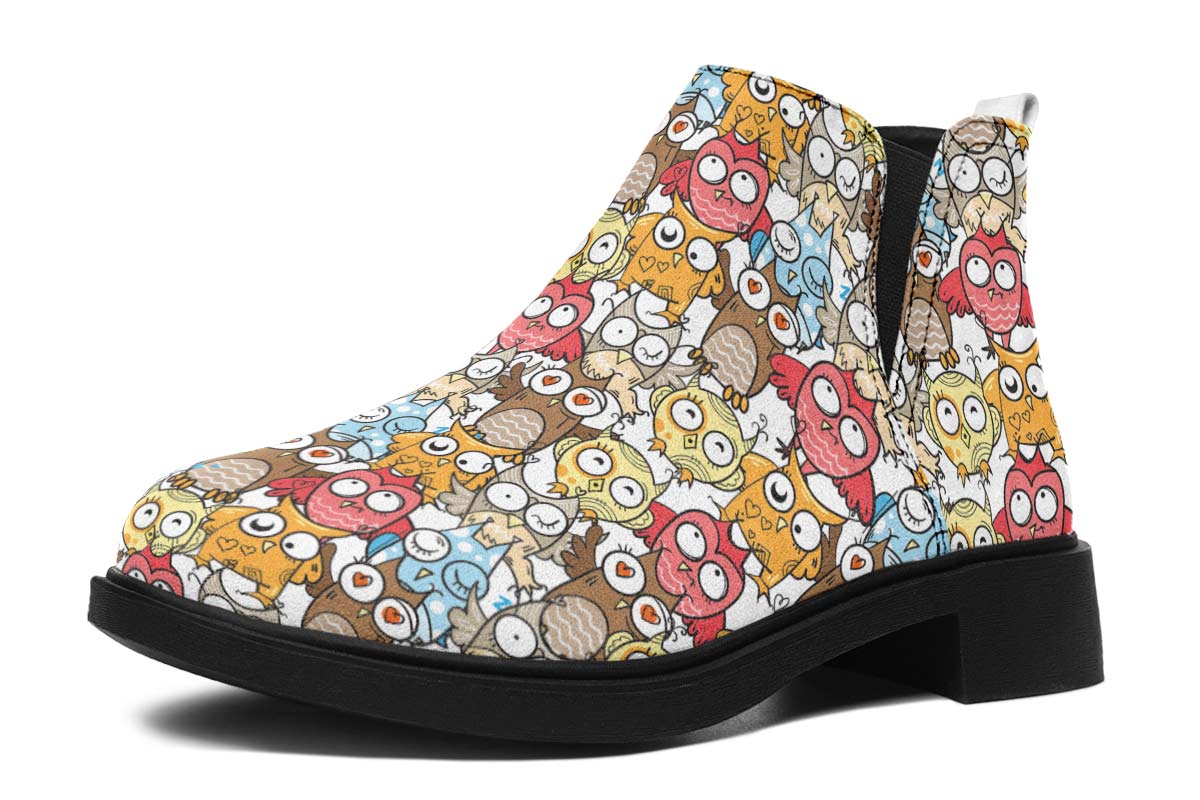 Silly Owl Pattern Neat Vibe Boots