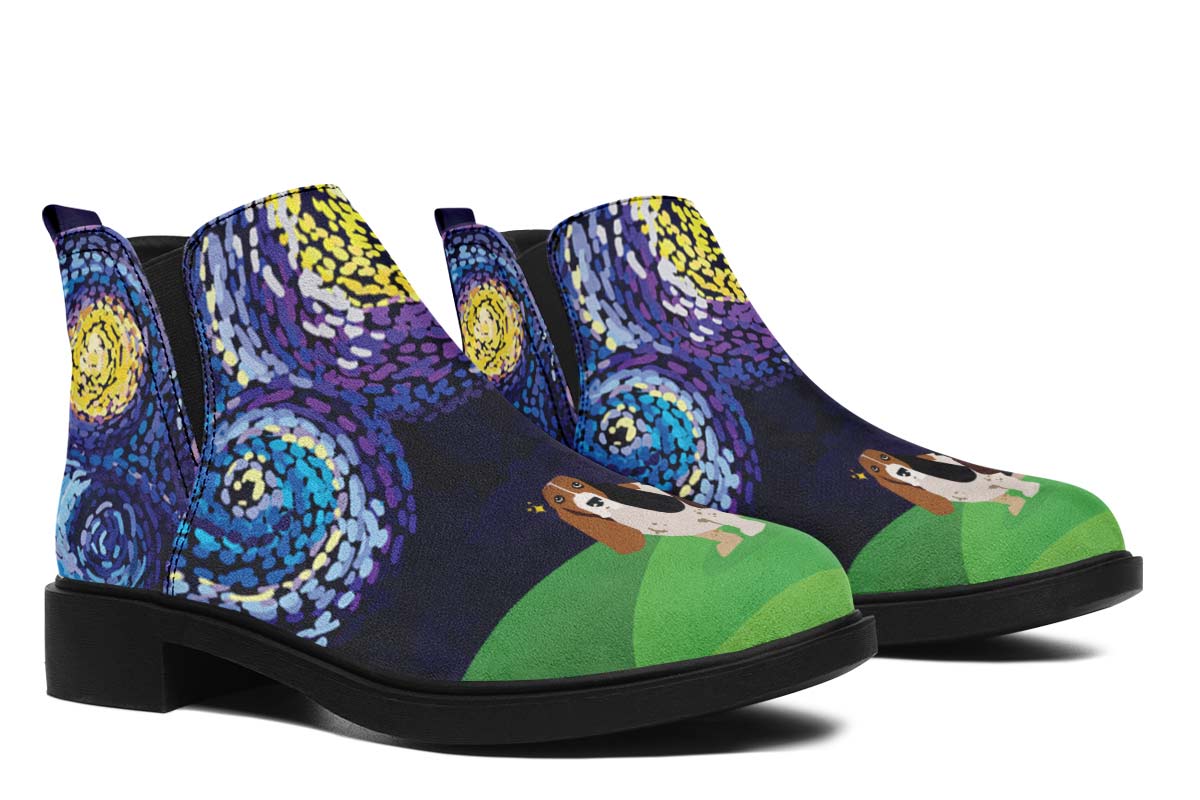 Starry Night Basset Hound Neat Vibe Boots