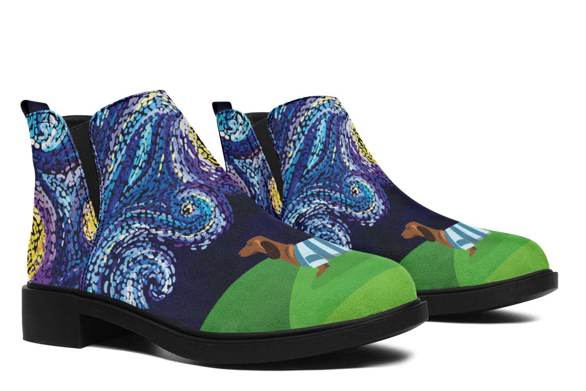 Starry Night Dachshund Neat Vibe Boots