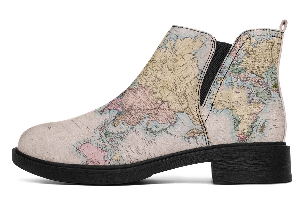 Vintage Geography Globe Neat Vibe Boots