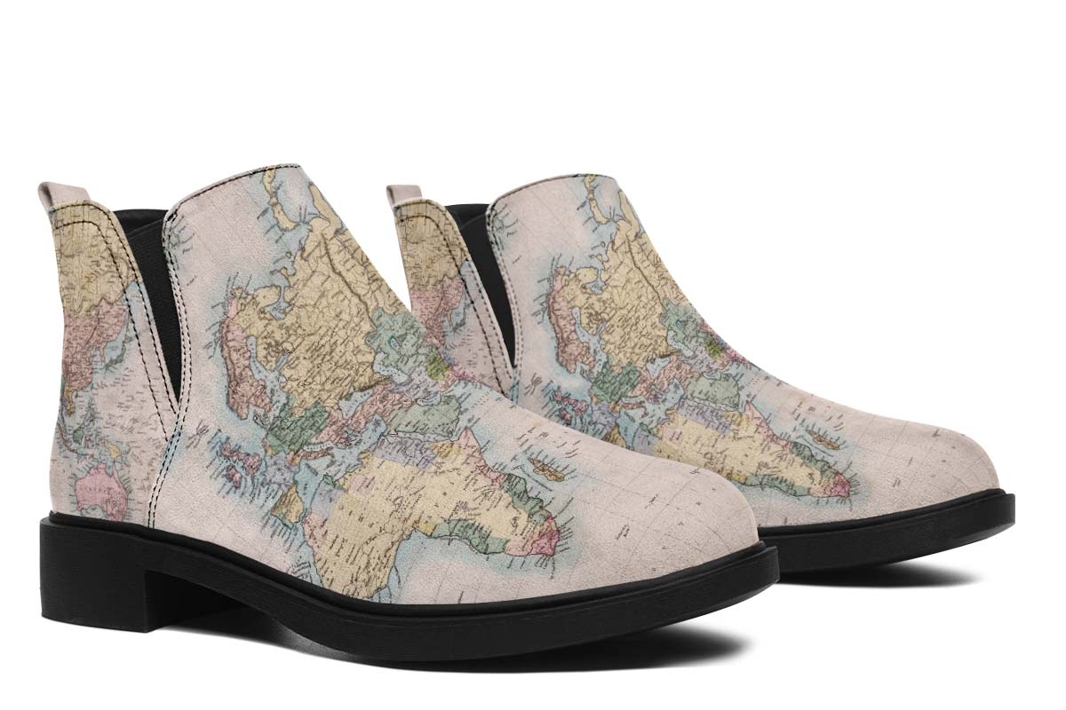 Vintage Geography Globe Neat Vibe Boots