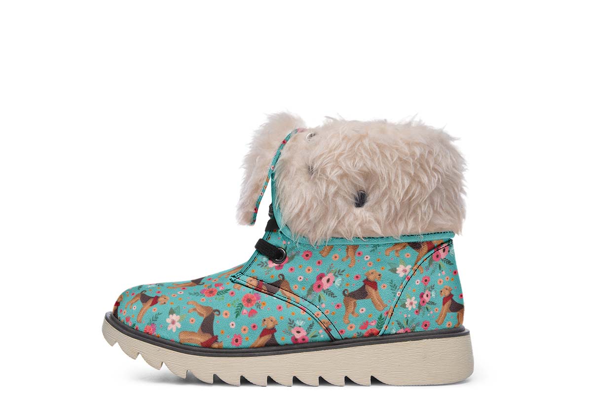 Airedale Terrier Flower Polar Vibe Boots