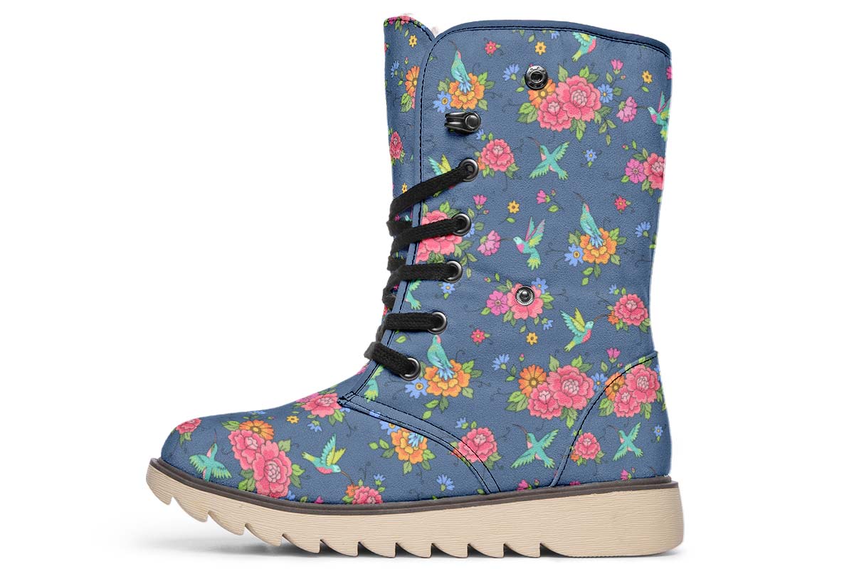 Cute Hummingbirds Pattern Polar Vibe Boots