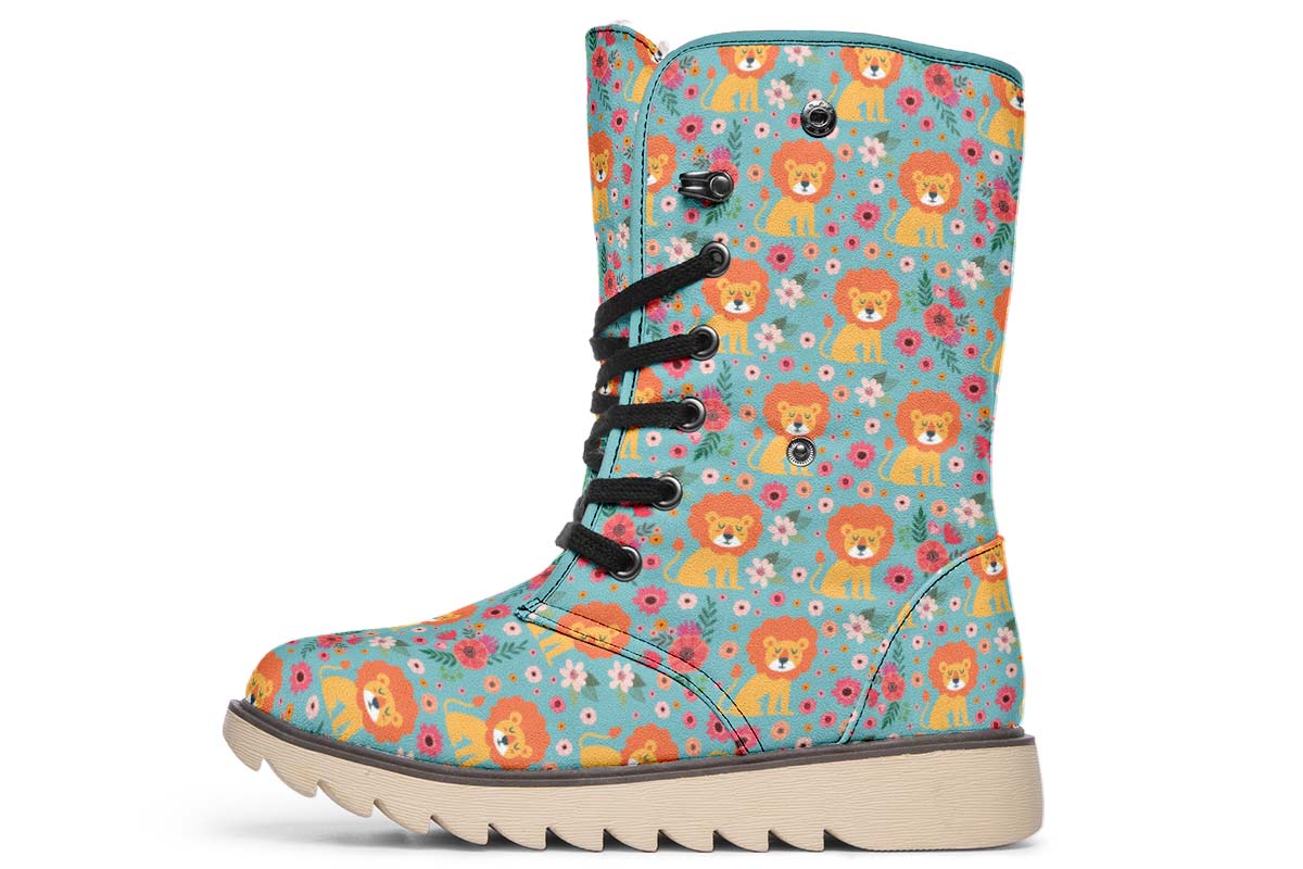 Cute Lion Pattern Polar Vibe Boots