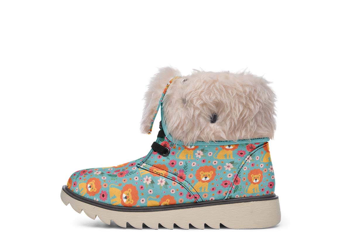 Cute Lion Pattern Polar Vibe Boots