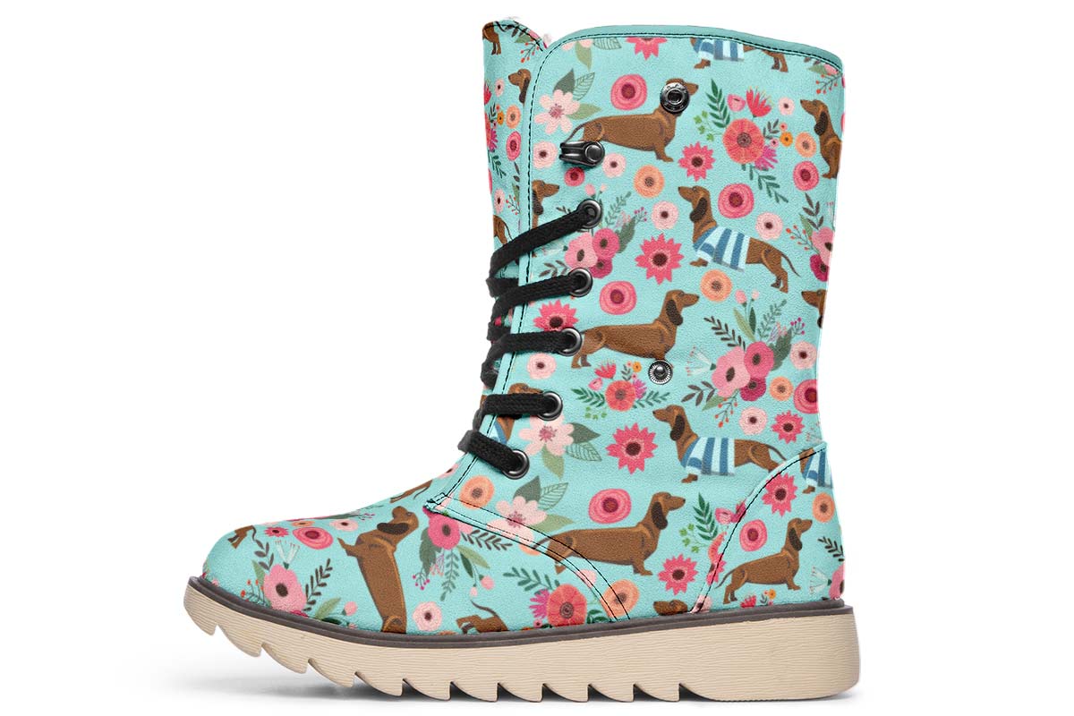 Dachshund Flower Polar Vibe Boots