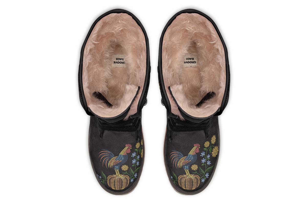 Embroidery Chicken Polar Vibe Boots