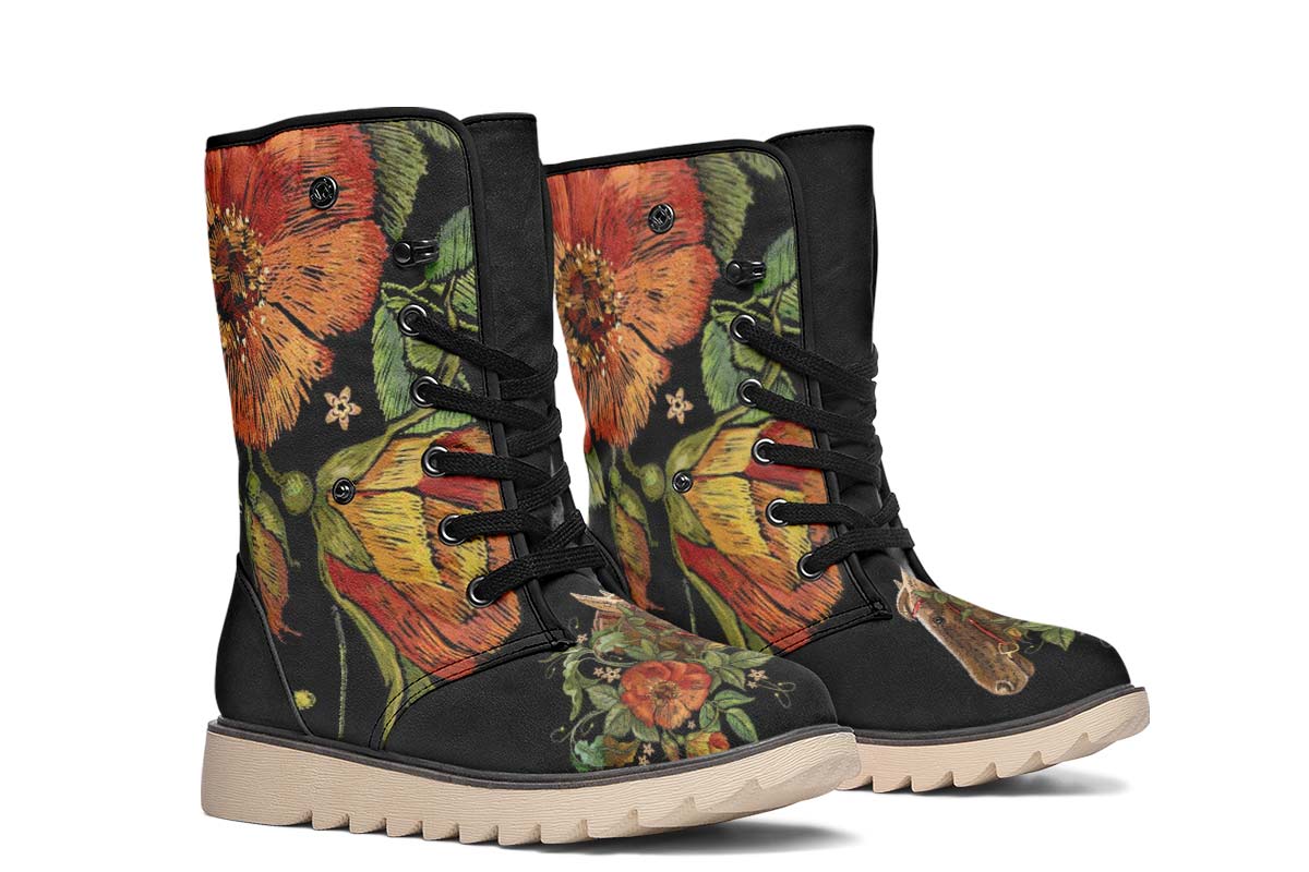 Embroidery Horse Polar Vibe Boots