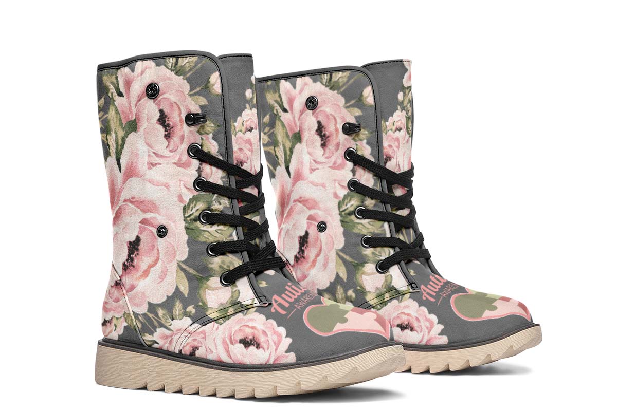 Floral Autism Awareness Polar Vibe Boots