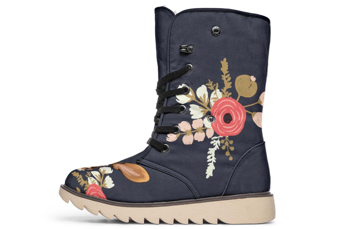Floral Basset Hound Polar Vibe Boots