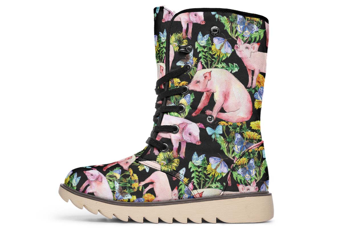 Floral Pig Polar Vibe Boots