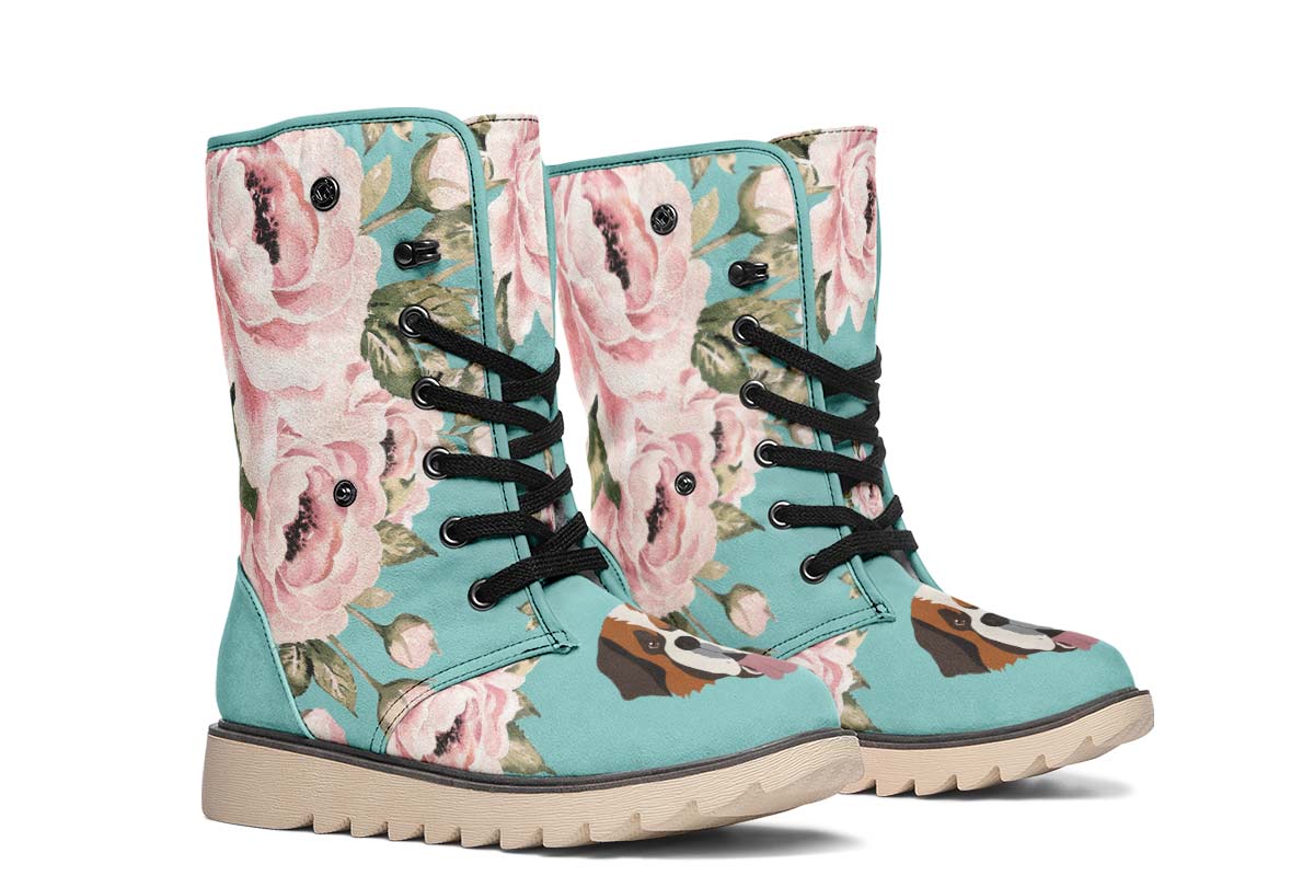 Floral Saint Bernard Polar Vibe Boots