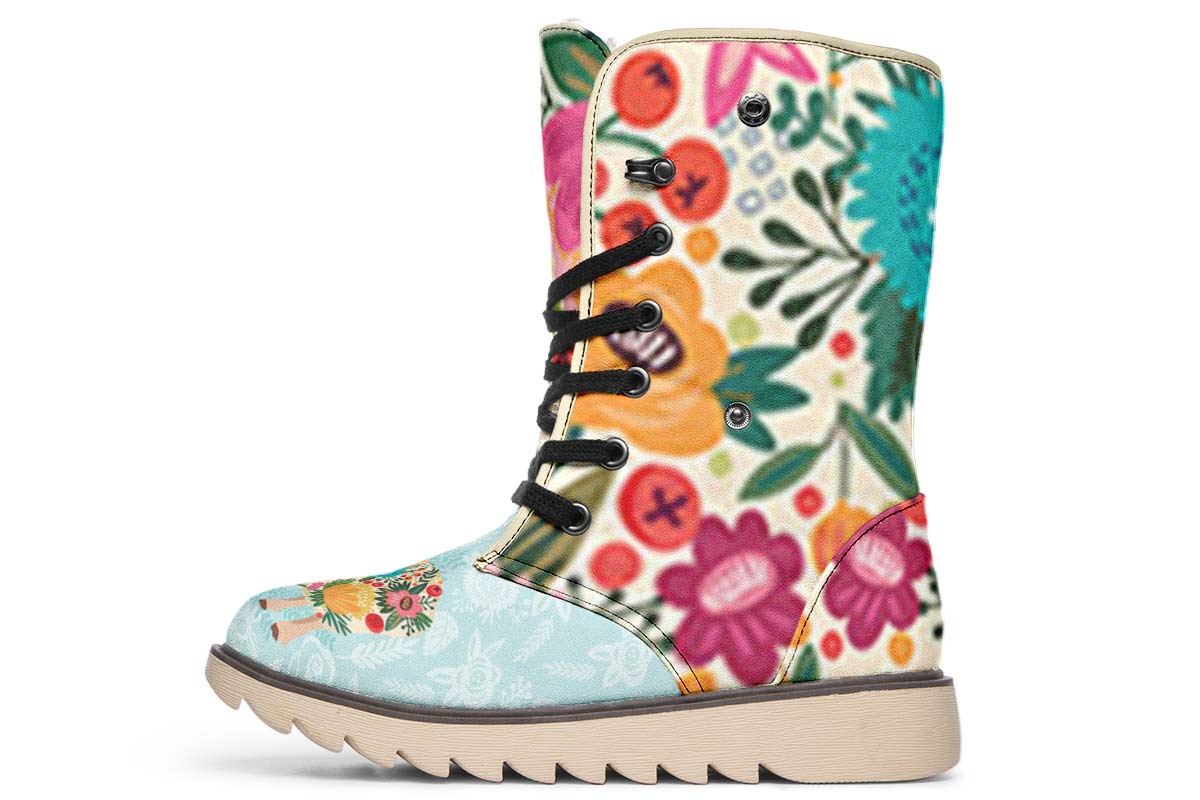 Floral Sheep Polar Vibe Boots